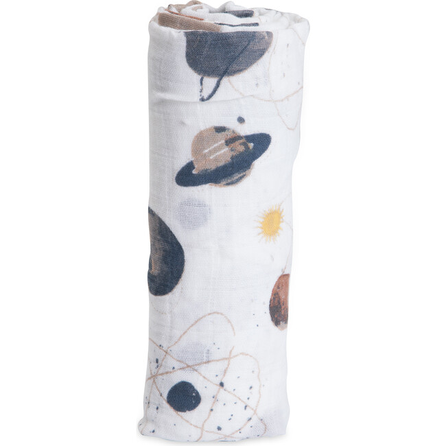 Cotton Muslin Swaddle Blanket,  Planetary