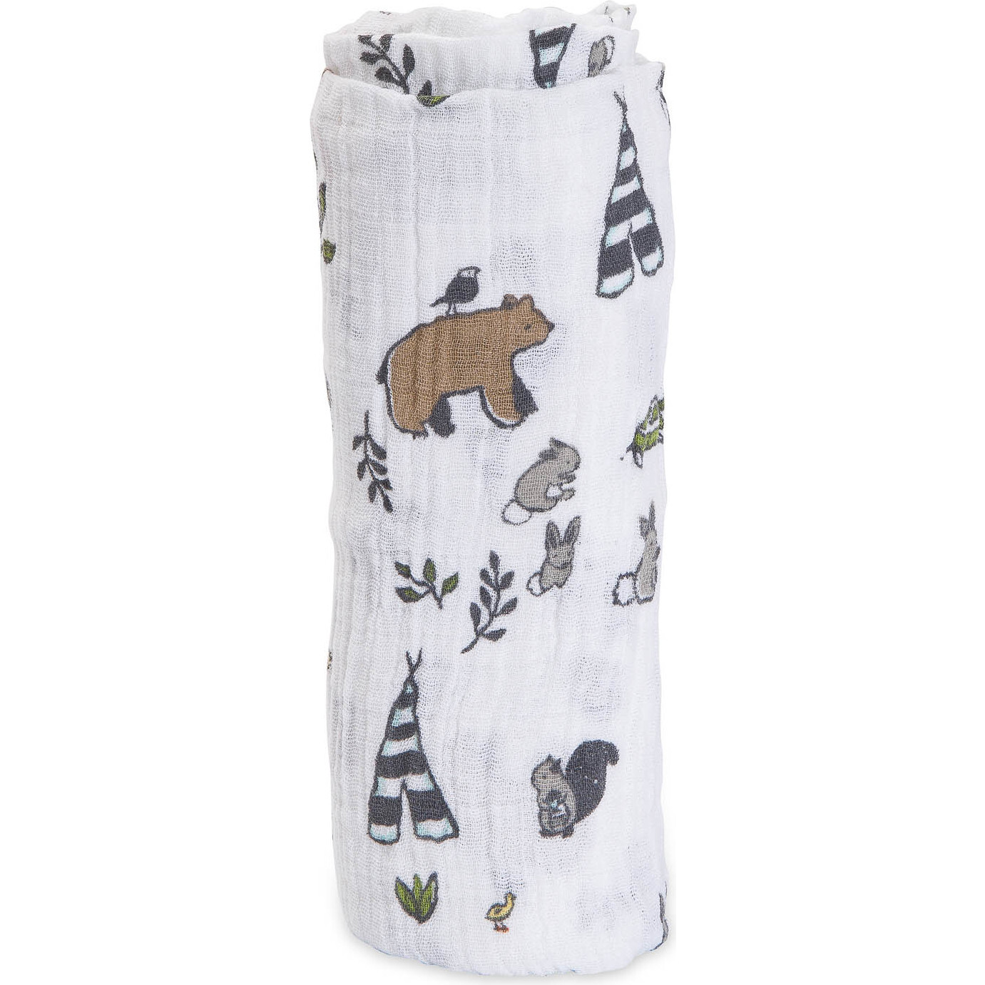 Cotton Muslin Swaddle Blanket , Forest Friends - Swaddles - 1