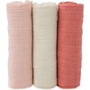 Cotton Muslin Swaddle Blanket 3 Pack, Rose Petal Set - Swaddles - 1 - thumbnail
