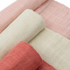 Cotton Muslin Swaddle Blanket 3 Pack, Rose Petal Set - Swaddles - 2