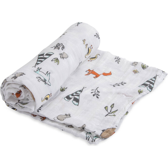 Cotton Muslin Swaddle Blanket , Forest Friends - Swaddles - 3