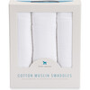Cotton Muslin Swaddle Blanket 3 Pack, White Set - Swaddles - 2