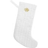 Quilted Linen Holiday Stocking, White - Stockings - 1 - thumbnail