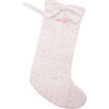 Quilted Linen Holiday Stocking, Pink - Stockings - 1 - thumbnail