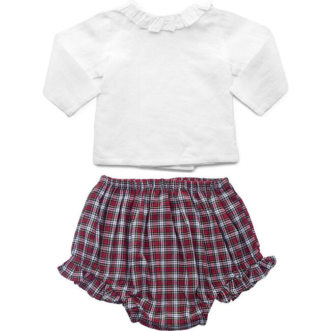 Gift Set Double Button Frill Blouse & Tartan Frill Bloomer - Bloomers - 1
