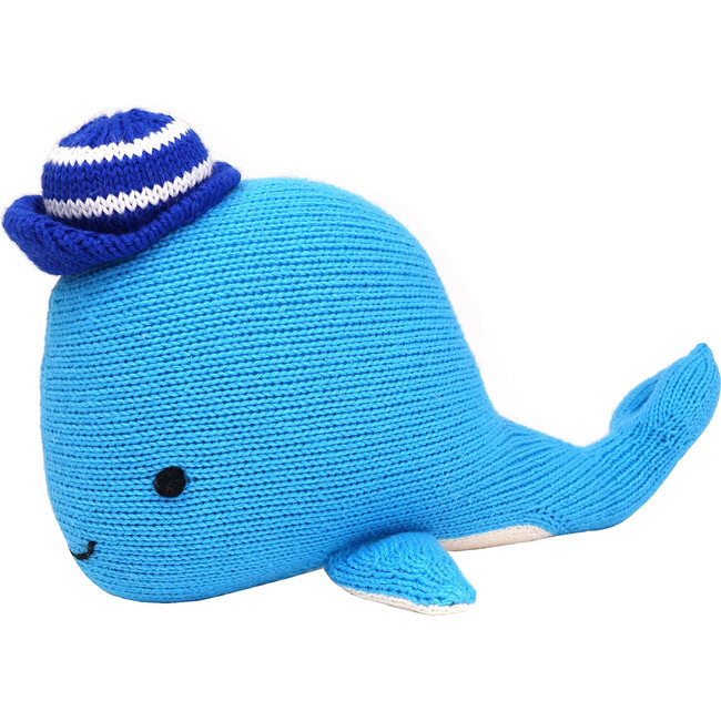 Plush Whale with Cap, Blue