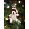 Polar Bear Holiday Ornament, Cream/Red - Ornaments - 2 - thumbnail