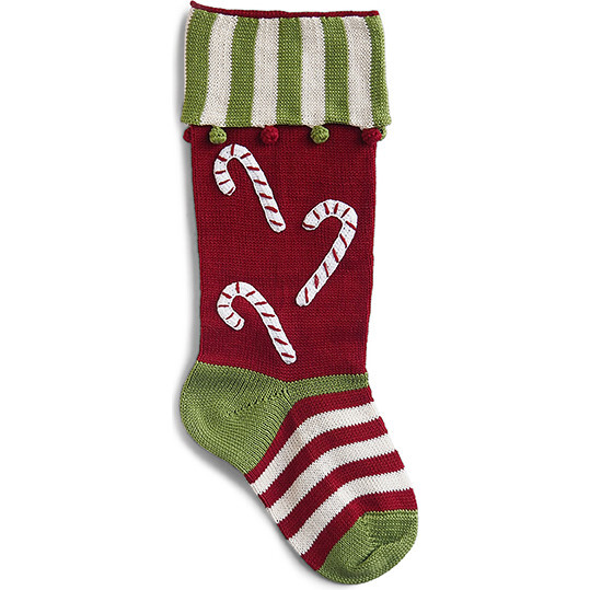Candy Cane Stocking, Red/Green