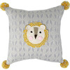 Lion Pillow, Grey/Mustard - Decorative Pillows - 1 - thumbnail