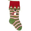 Penguin Stocking, Green Stripe - Stockings - 1 - thumbnail