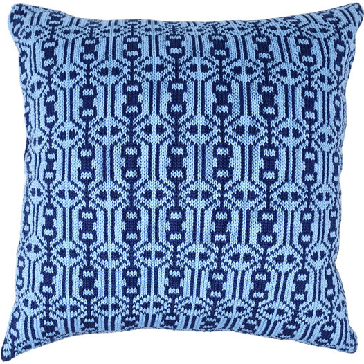 Nordic Pattern Pillow, Blue - Accents - 1