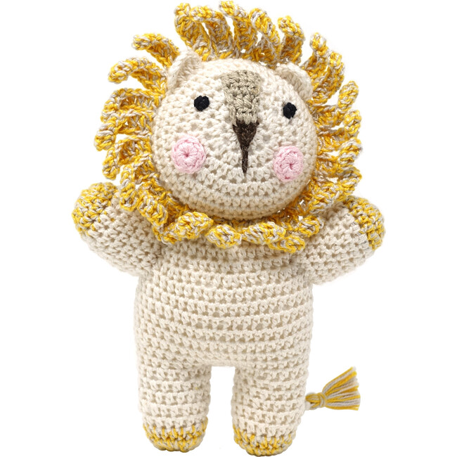 Crochet Lion Toy, White - Plush - 1