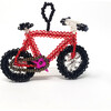 Beaded Bicycle Ornament, Red - Ornaments - 1 - thumbnail