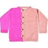 Zig Zag Colorblock Cardigan, Pink - Sweaters - 1 - thumbnail