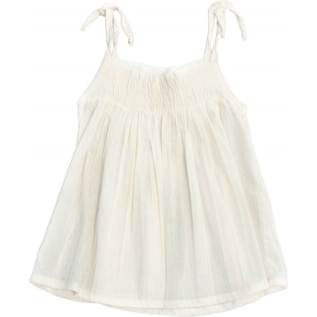 Tie String Top, Natural - Tees - 1