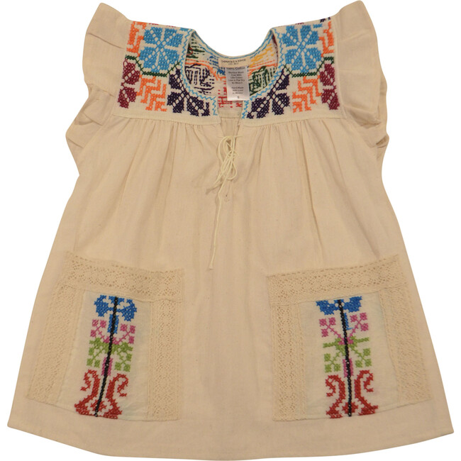 Embroidered Pocket Dress, Rainbow with Arrows