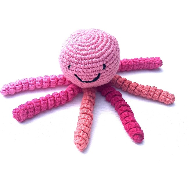 Cotton Hand Knit Baby Toy, Jelly Fish Pink - Plush - 1