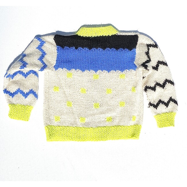 Museum Geo Cardigan, Blue - Sweaters - 3