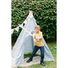 Savannah Play Tent, Blue Ditsy/White Pom - Play Tents - 2 - thumbnail