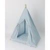 Savannah Play Mattress, Blue Ditsy/White Pom - Play Tents - 2