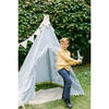 Savannah Play Tent, Blue Ditsy/White Pom - Play Tents - 3