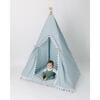 Savannah Play Mattress, Blue Ditsy/White Pom - Play Tents - 3