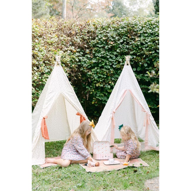 Scarlett Play Tent, Cream Ditsy/Terracotta - Play Tents - 6