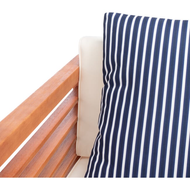 Alda Eucalyptus 4-Piece Outdoor Set, Natural/Navy Stripe - Outdoor Home - 3