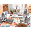 Alda Eucalyptus 4-Piece Outdoor Set, Grey/Navy Stripe - Outdoor Home - 3