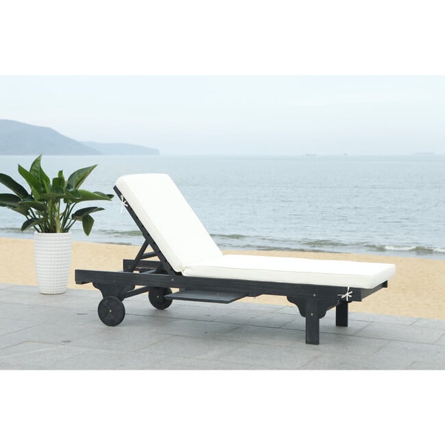 Newport Lounge Chair, Black Eucalyptus/Beige - Outdoor Home - 2