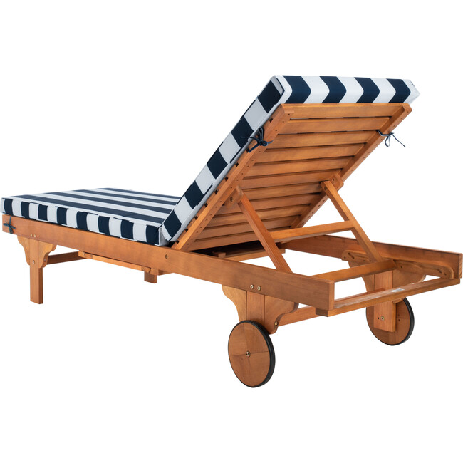 Newport Lounge Chair, Acacia/Navy Canopy Stripe - Outdoor Home - 5