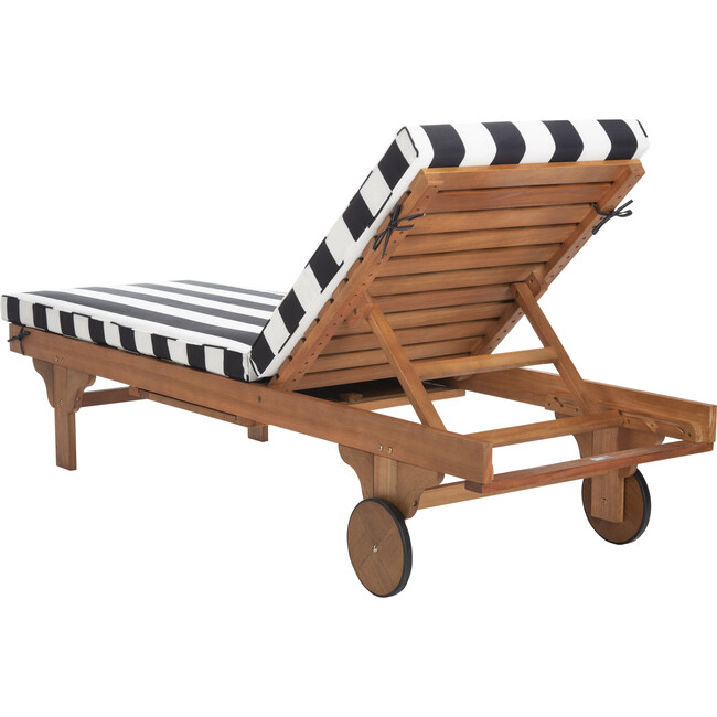 Newport Lounge Chair, Acacia/Black Canopy Stripe - Outdoor Home - 5