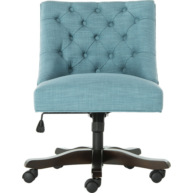 Soho Tufted Swivel Desk Chair, Light Blue