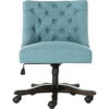 Soho Tufted Swivel Desk Chair, Light Blue - Desk Chairs - 1 - thumbnail