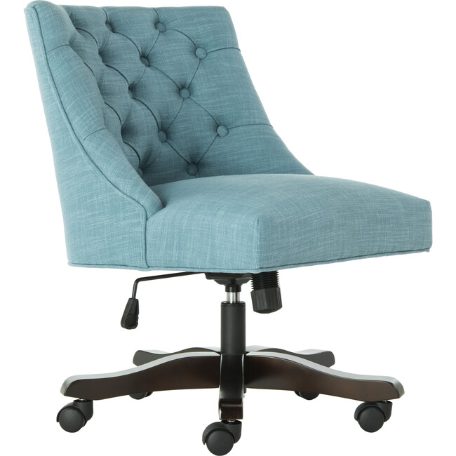 Soho Tufted Swivel Desk Chair, Light Blue - Desk Chairs - 3