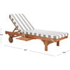 Newport Lounge Chair, Acacia/Grey Canopy Stripe - Outdoor Home - 7