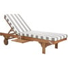 Newport Lounge Chair, Acacia/Grey Canopy Stripe - Outdoor Home - 9