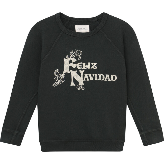 The Little College Sweatshirt., Dark Alpine with Feliz Navidad Graphic