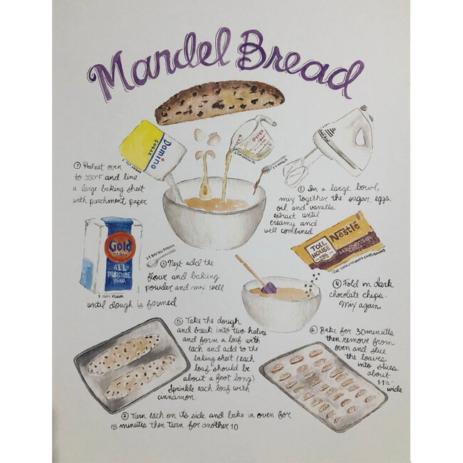 Mandel Bread Recipe Illustration