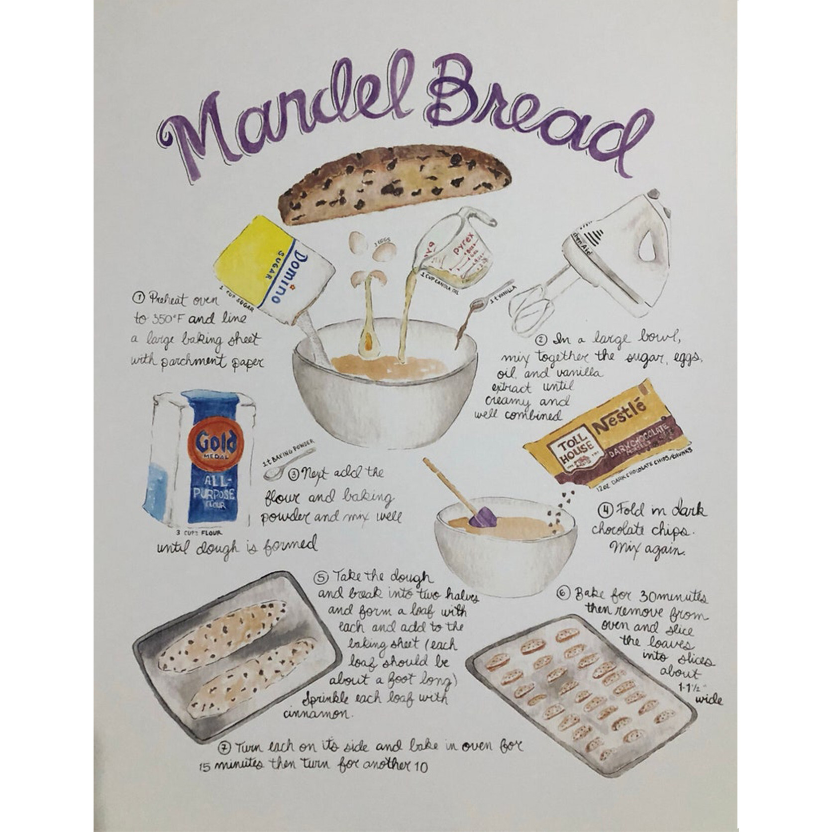 Mandel Bread Recipe Illustration - Accents - 1