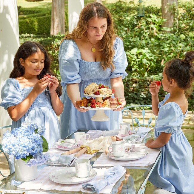Women's Celine Smocked Dress, Dusty Blue - Dresses - 5