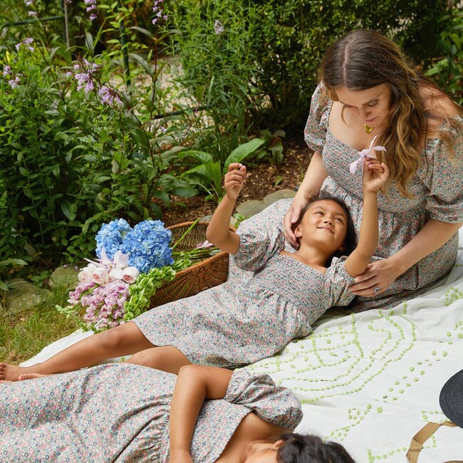 Women's Celine Smocked Dress, Flower Garden - Dresses - 6