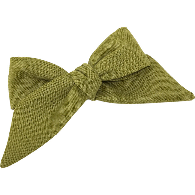 Tied Bow, Grass Linen - Hair Accessories - 1