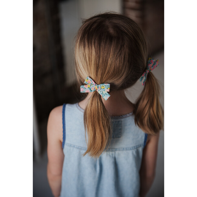 Skinny Ribbon Pigtail Bows, Liberty Spring Buds - Hair Accessories - 3