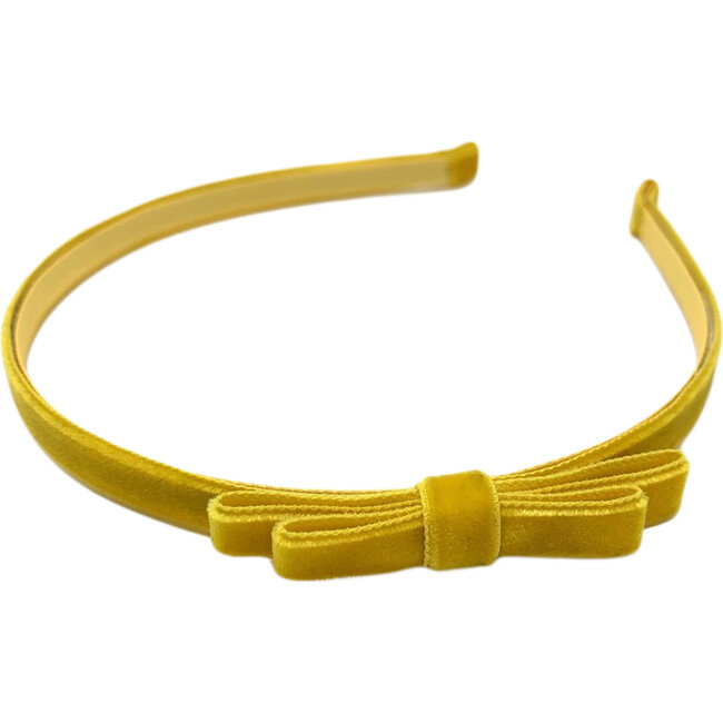 Velvet Headband, Yellow - Hair Accessories - 2