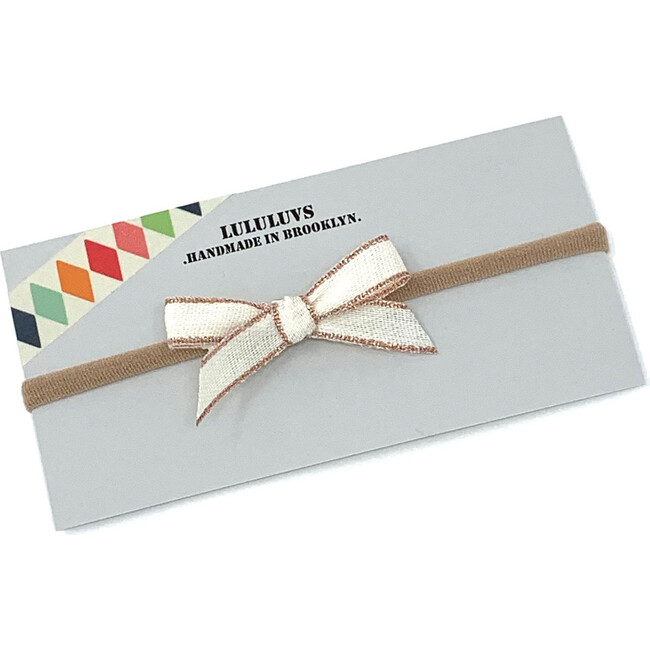 Ribbon Bow Baby Headband, Ivory - Hair Accessories - 1