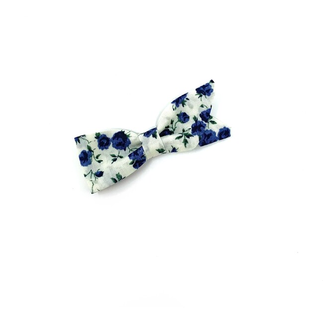 Petal Bow Clip, Liberty Blue Roses - Hair Accessories - 1
