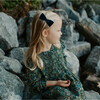 Velvet Bows, Dusty Blue, Teal, and Navy - Hair Accessories - 5