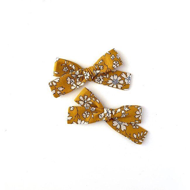 Skinny Ribbon Pigtail Bows, Liberty Capel - Hair Accessories - 1