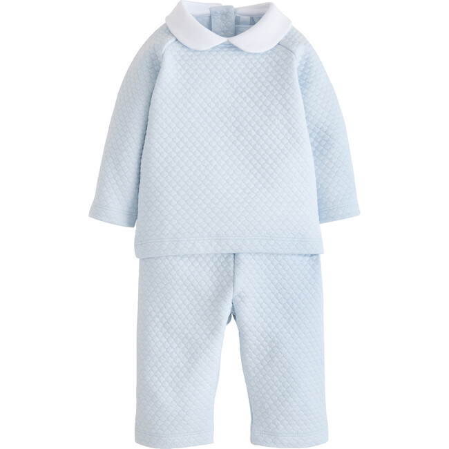 Quilted Pant Set, Light Blue
